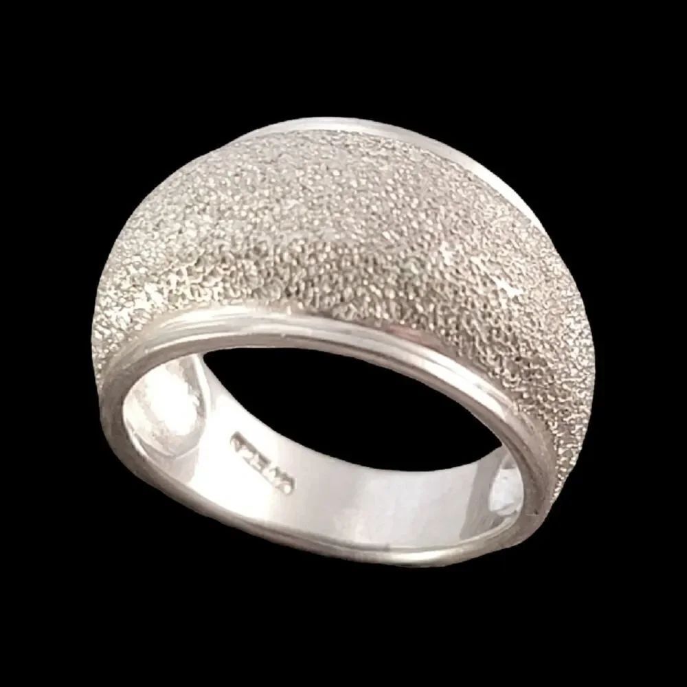 Stardust CZ Domed Sterling Silver Ring